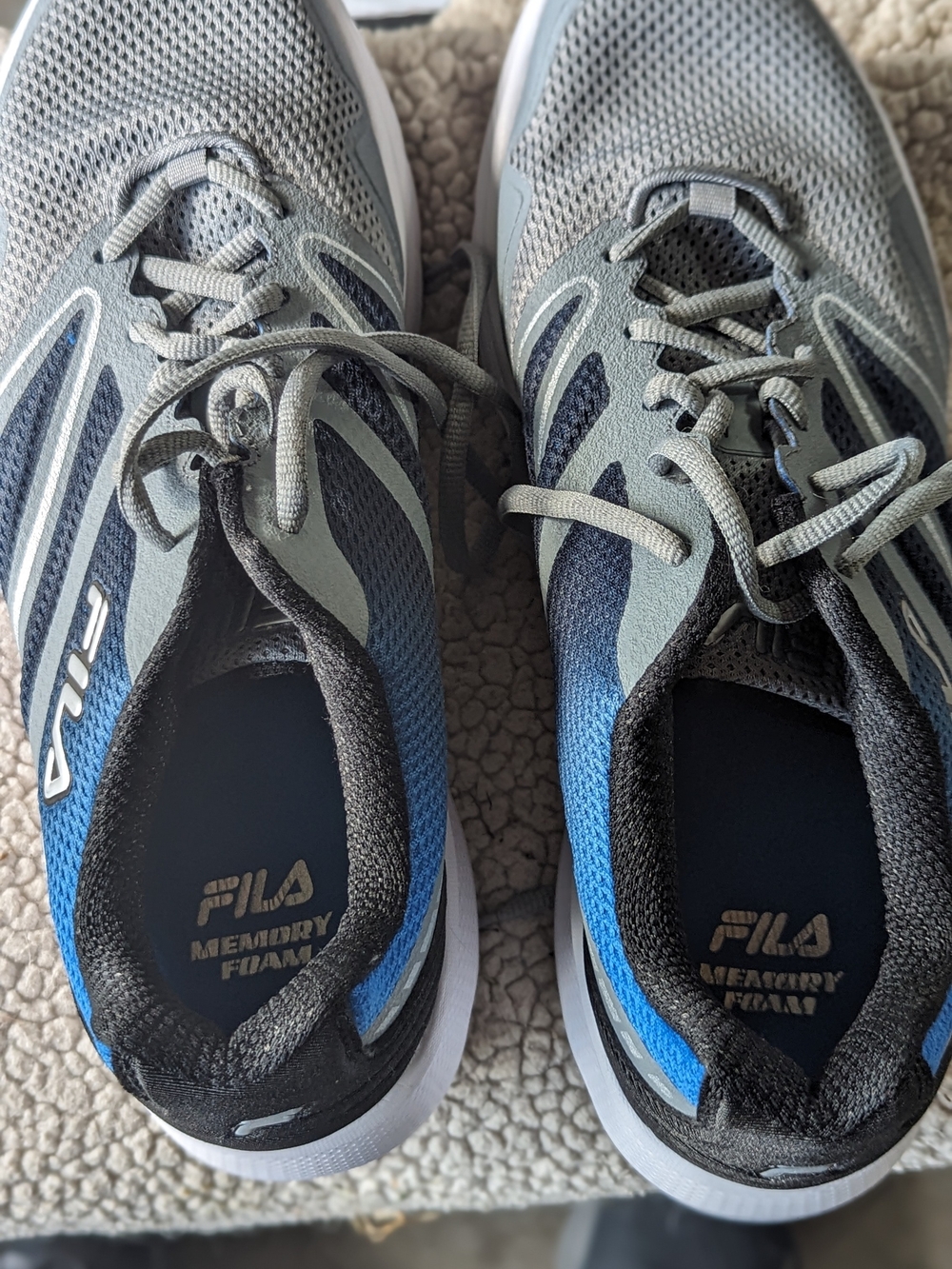 FILA Blue and Gray Mesh Running Shoes